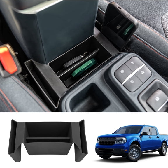 Bomely Center Console Organizer Compatible with 2022-2025 Ford Maverick Silicone Front Center Console Shifter Storage Tray Gear Shifter Organizer Tray Front Armrest Storage 2024 Maverick Accessories