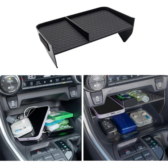 Center Console Organizer Compatible with Toyota RAV4 2019-2025 and 2021-2025 RAV-4 Prime, ABS Material Insert Tray Gear Shift Secondary Storage Box