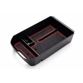Center Console Organizer Storage Tray for Toyota RAV4 2019-2025 & RAV4 Prime 2019-2025, Custom Fit Interior Console Insert with Red Anti-Slip Rubber Liners