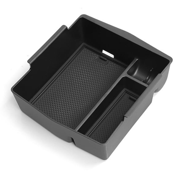 Center Console Organizer Tray,6.6"X6" Anti-Slip Rubber Liner Car Armrest Storage Box, Divided Insert Storage Holder, Interior Car Accessories for Phone Coin Key Small Items Stowing