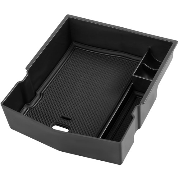 Center Console Organizer Tray Compatible with 2019 to 2024 Car Plastic Car Armrest Insert Storage Tray Interior Accessories Center Console Organizer Storage Box with Cable Hole for Phones