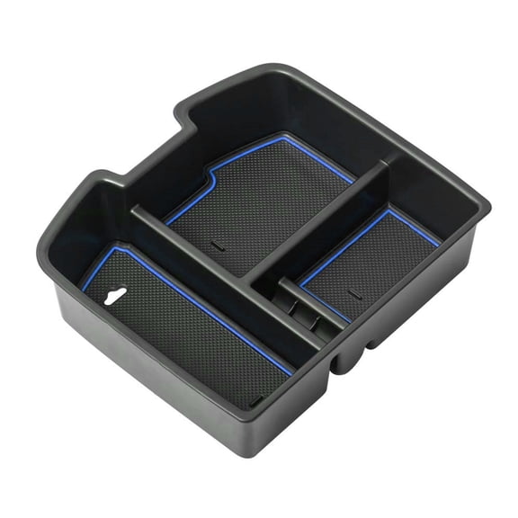 Center Console Organizer Tray For Chevy Silverado 1500 For GMC Sierra 1500 2007-2013, Custom Automotive Floor Console Storage Box-Black blue line