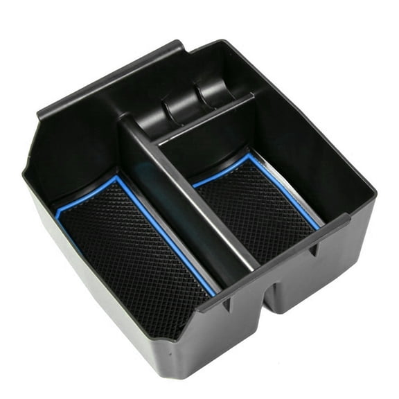 Center Console Organizer Tray For Jeep Wrangler JK/JKU 2011-2018, Custom Automotive Floor Console Storage Box-Black blue line