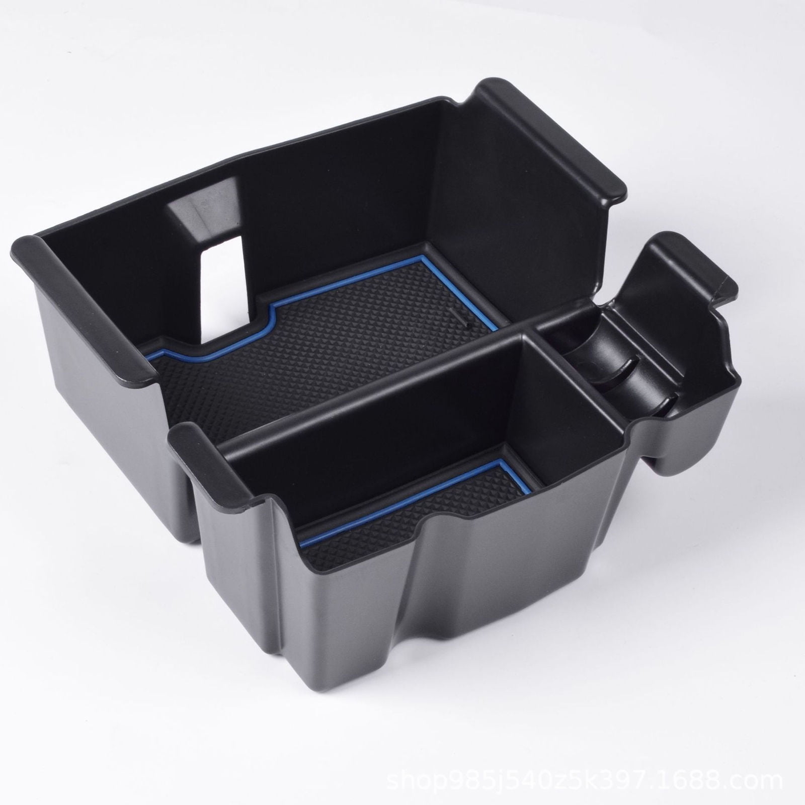 Center Console Organizer Tray For Jeep Wrangler JL 2018-2022, Custom Armrest Oragnizer Tray Secondary Storage Box Accessories-Black blue line