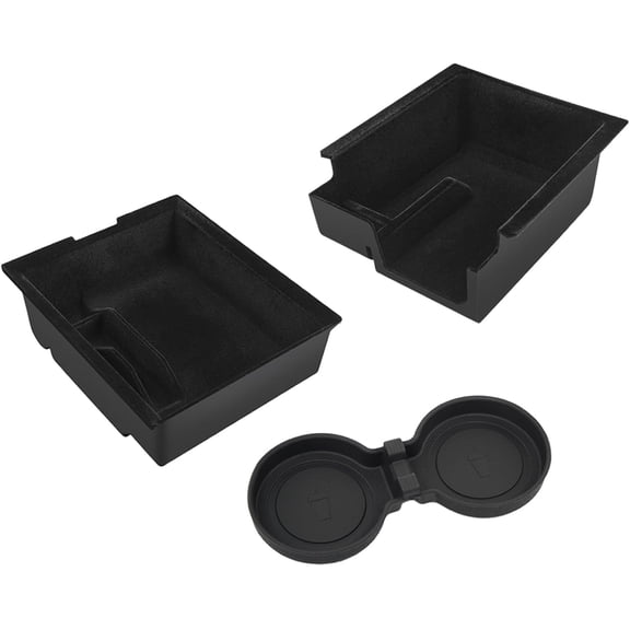 Center Console Organizer Tray for Tesla Model Y Accessories 2024-2021 and Tesla Model 3 Accessories 2023-2019 Armrest Storage Box Tesla Accessories (3PCS)