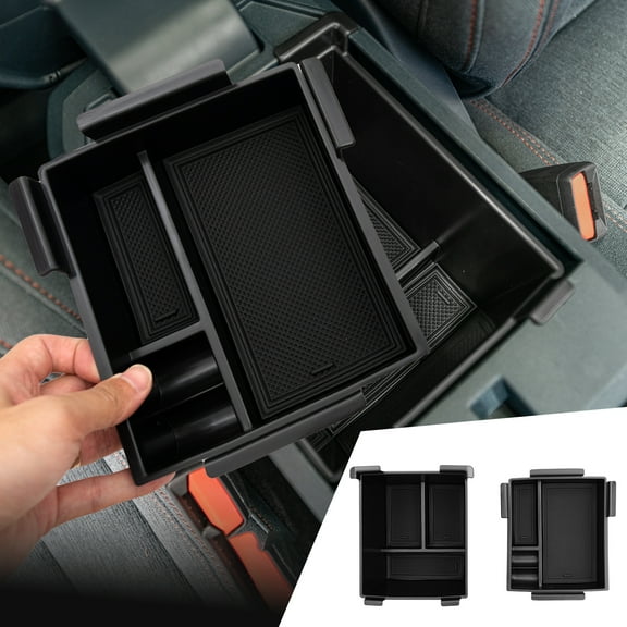 Center Console Organizer for 2022-2025 Ford Maverick Console Tray ABS Plastic Armrest Storage Box with Silicone Pad