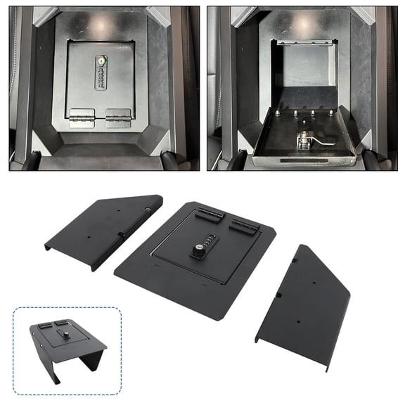 Center Console Safe Vault Console Gun Safe Box Compatible with 2024-2026 Tesla Cybertruck Easy To Install 4 Digit Combination Lock with Key