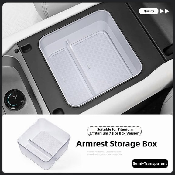 Center Console Storage Box For BYD Han EV/DM-i 2025 ABS+PVC Waterproof Organizer Anti-Slip Pad Car Interior Armrest Tray Partitioned Design Easy Installation Fit(B)