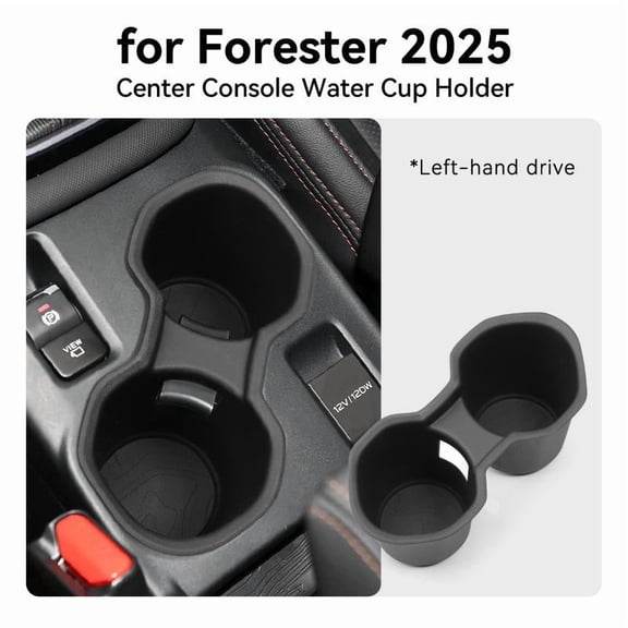 Center Console Storage Organizer for 2025 Forester with Double-Layer Design and Deepened Cup Holder, Made of ABS + Soft PU