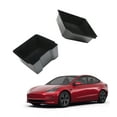 thumbnail image 1 of Center Console Tray Organizer Replacement For 2024-2025 Tesla Model 3 Highland Front and Rear 2Pcs Automotive Car Organizers Storage Flocking, 1 of 8