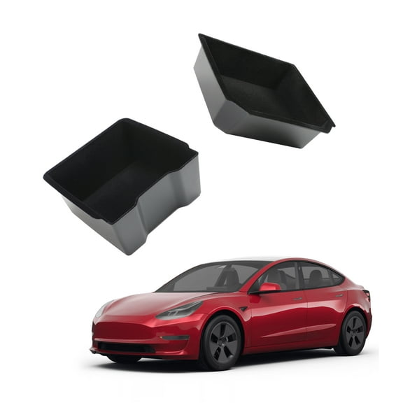 Center Console Tray Organizer Replacement For 2025-2026 Tesla Model Y Juniper Front and Rear 2Pcs Automotive Car Organizers Storage Flocking