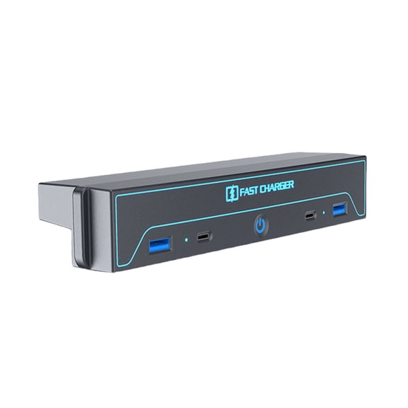 Center Console USB Center with Sliding Lid Multiport Fast Charging Station Center Console Charges Center for Vehicles