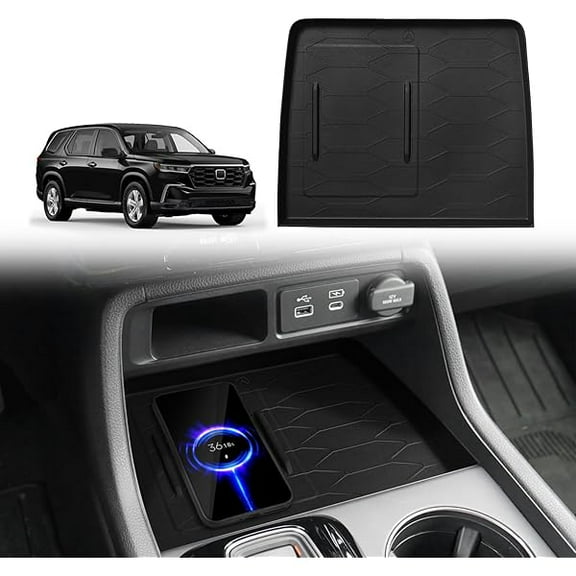 Center Console Wireless Charger Protective Mat Compatible with Honda Pilot 2023-2025/2025-2026 Passport Accessories Center Console Inserts Liner Anti-Slip Phone Charge Area Charging Protection