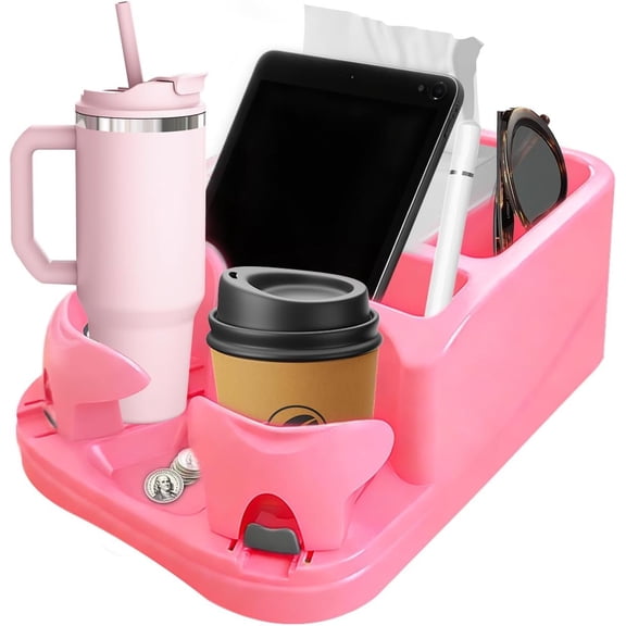 Center Console with Adjustable Cup Holders, Center Console Organizer for , , Minivans, Suvs, Floor Console, Bench Seat Center Console ()