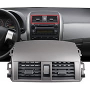 Center Dash A/C Outlet Air Vent Panel Compatible with 2008-2013 Toyota Corolla Replacment for 55670-02160 55663-02060 Adjustable Air Volume Painted Silvery Black