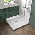 thumbnail image 1 of Center Drain Shower Base 36" L x 36" W x 4" H Anti-slip Stainless Steel Shower Pan White, ACE, 1 of 7