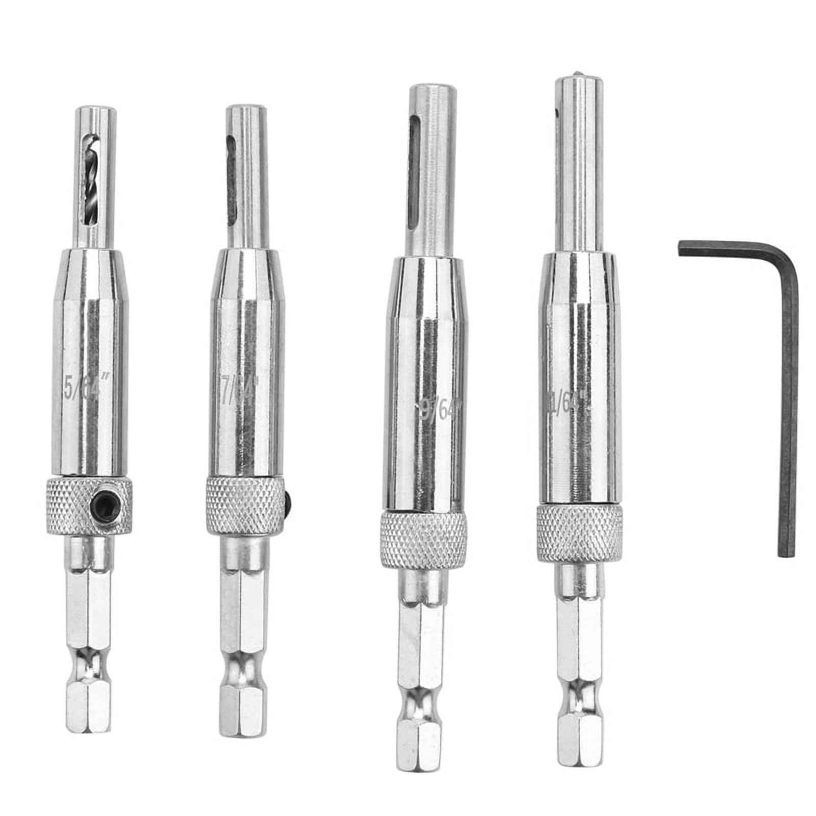 Center Drill Bit Set 5 PCS Self Centering Hinge Core Drill Bit Set for