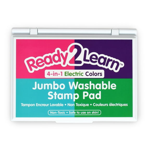 Center Enterprises 4-in-1 Washable Stamp Pad, 3 x 1-1/2 Inches, Assorted Electric Color