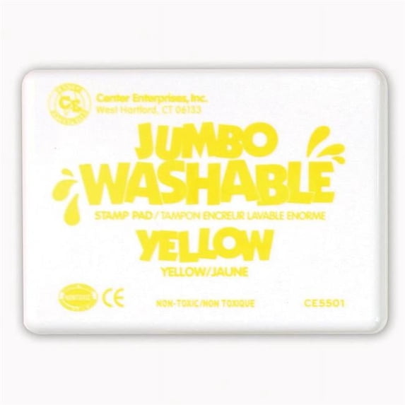 Center Enterprises CE-5501BN Jumbo Stamp Pad Yellow Washable, 2 Each