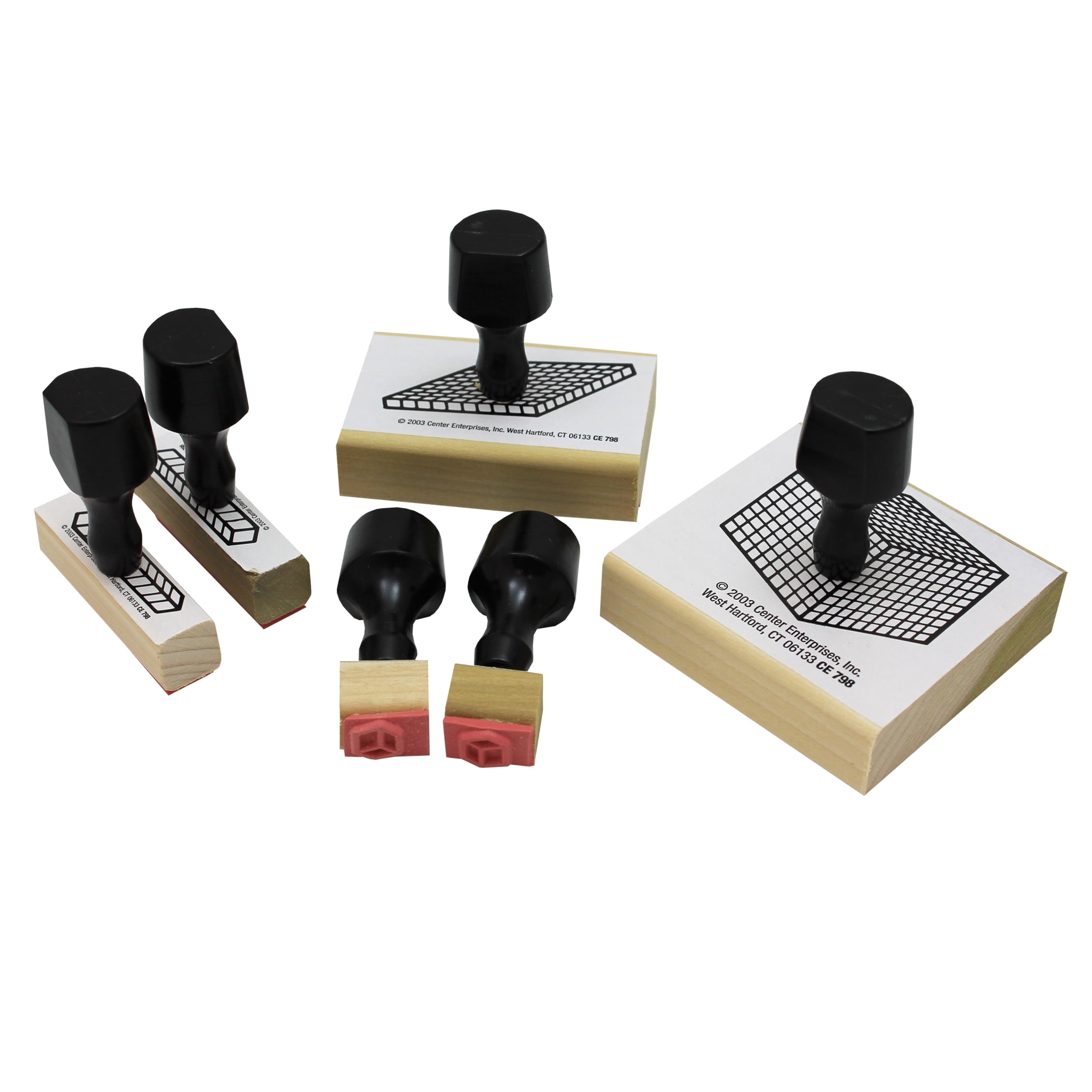 Center Enterprises Base 10 Rubber Block Stamp, Set of 6