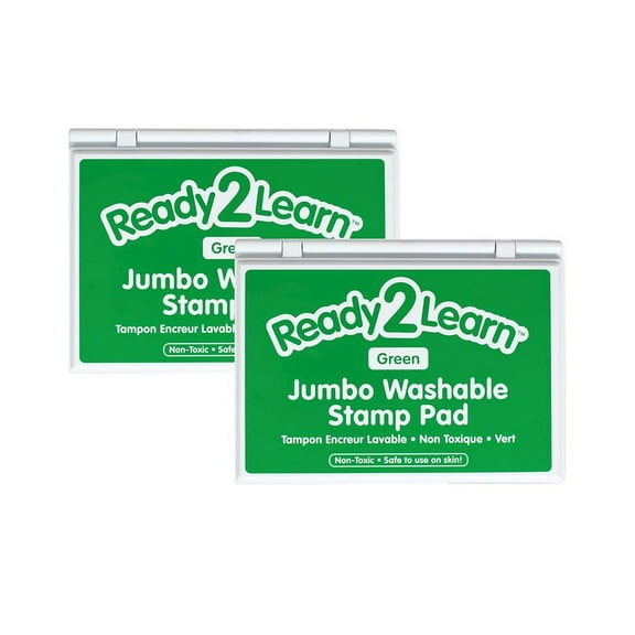 Center Enterprises Ready2Learn Jumbo Washable Stamp Pad Green Ink Pack of 2 (CE-10033-2)
