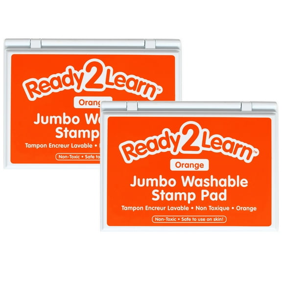 Center Enterprises Ready2Learn Jumbo Washable Stamp Pad Orange Ink Pack of 2 (CE-10035-2)