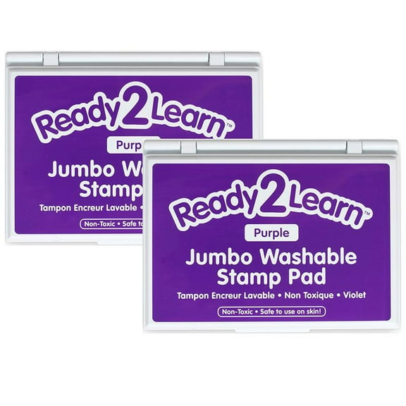 Center Enterprises Ready2Learn Jumbo Washable Stamp Pad Purple Ink Pack of 2 (CE-10036-2)