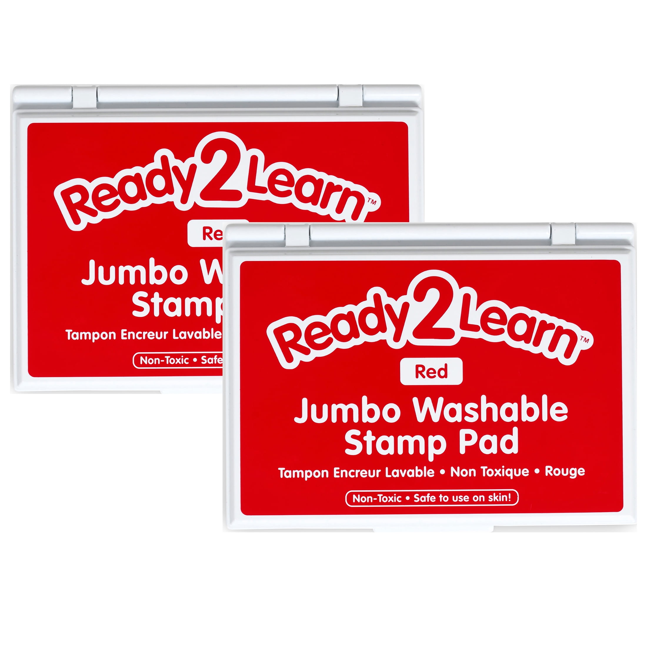 Center Enterprises Ready2Learn Jumbo Washable Stamp Pad Red Ink Pack of 2 (CE-10037-2)