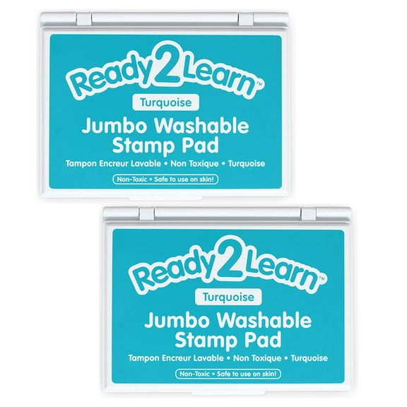 Center Enterprises Ready2Learn Jumbo Washable Stamp Pad Turquoise Ink Pack of 2 (CE-10038-2)