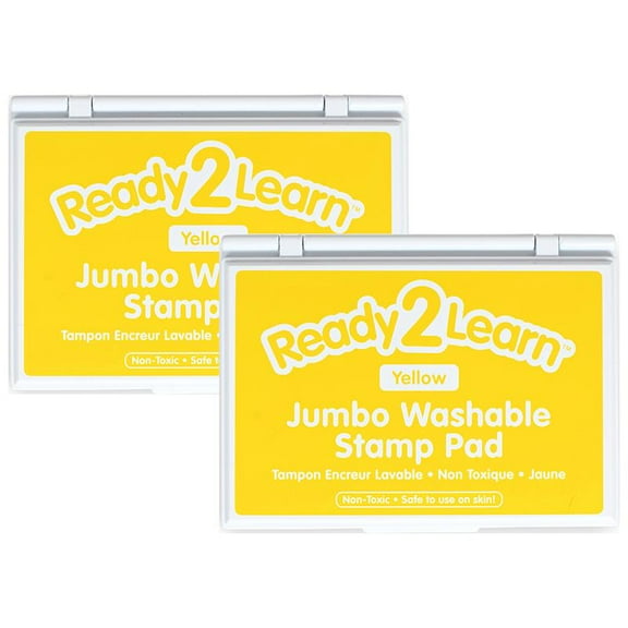 Center Enterprises Ready2Learn Jumbo Washable Stamp Pad Yellow Ink Pack of 2 (CE-10039-2)