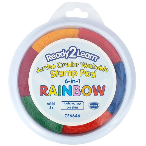 Center Enterprises Ready2Learn Washable Ink Stamp Pads 6 in1 rainbow
