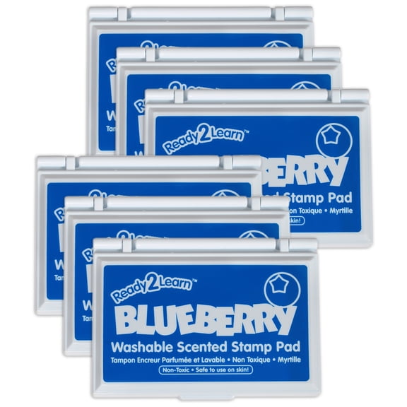 Center Enterprises Ready2Learn Washable Stamp Pad Blueberry Scented Blue Ink Pack of 6 (CE-10080-6)