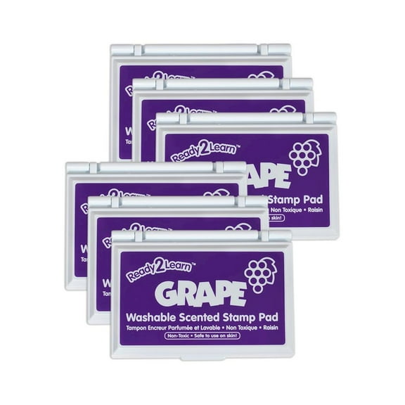 Center Enterprises Ready2Learn Washable Stamp Pad Grape Scented Purple Ink Pack of 6 (CE-10081-6)