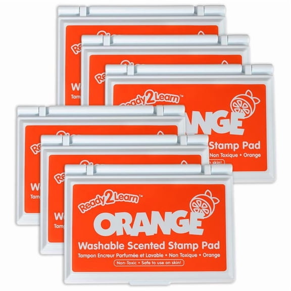 Center Enterprises Ready2Learn Washable Stamp Pad Orange Scented Orange Ink Pack of 6 (CE-10079-6)