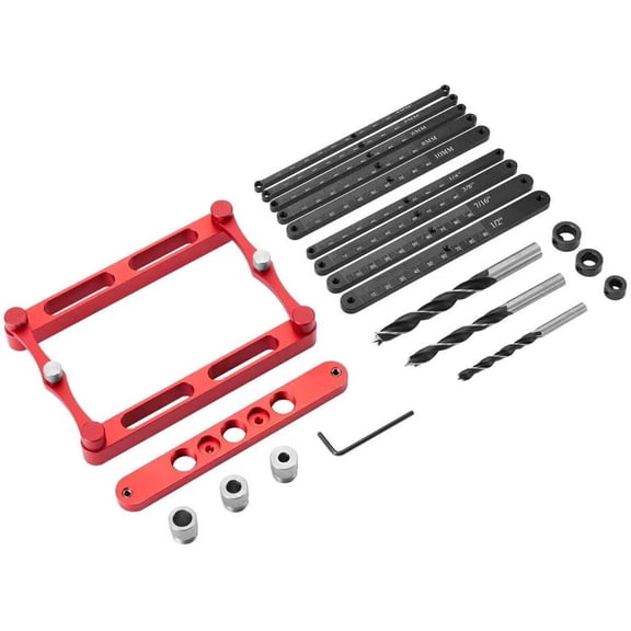 Center Finder Gauge with Interchangeable RodsSelf Centering Doweling Jig Woodworking Joinery Hole Drill Guide Positioner Locator Tool Woodworking Marking
