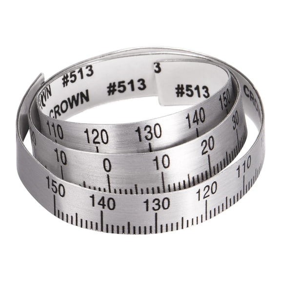 Center Finding Ruler 150mm-0-150mm Table Sticky Adhesive Tape Measure, Aluminum Track Ruler (from the middle)