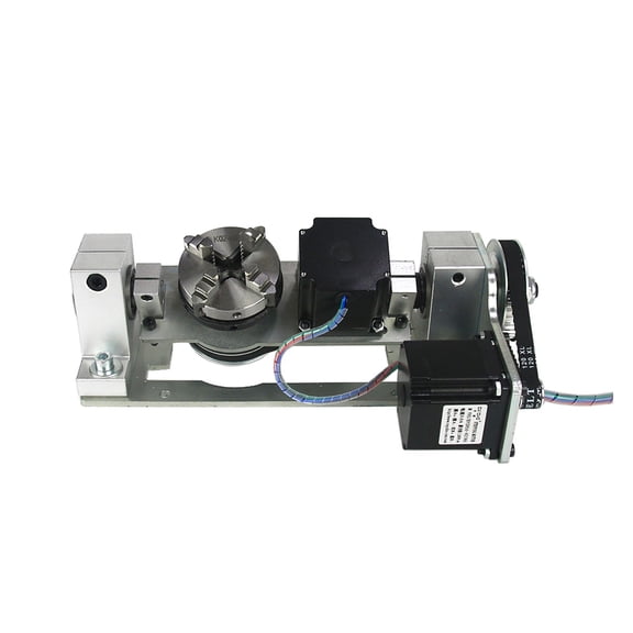 Center Height 55MM CNC Rotary Axis 4 Jaw Chuck 60mm For 5 Axis CNC Router Engraving Machine ,Low Noise