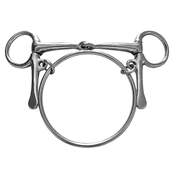Center-Jointed Horse Bit with Stainless Steel Construction and Movable Round Side Hardware for Daily Mounted Use and Horse Training Tasks