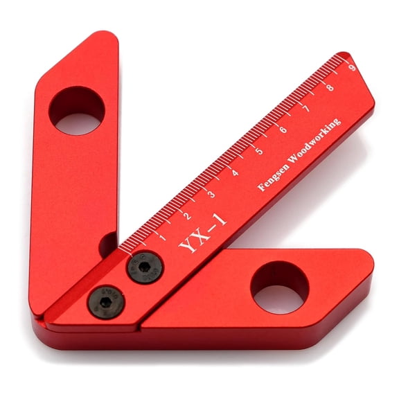 Center Measuring Tool, Center Finder, Line Gauge Center Finder, 45/90 Degree Right Angle Line Gauge Carpenter Ruler, Aluminum Alloy Woodworking Center Scribe Square Center Scribe 90mm, Small Size
