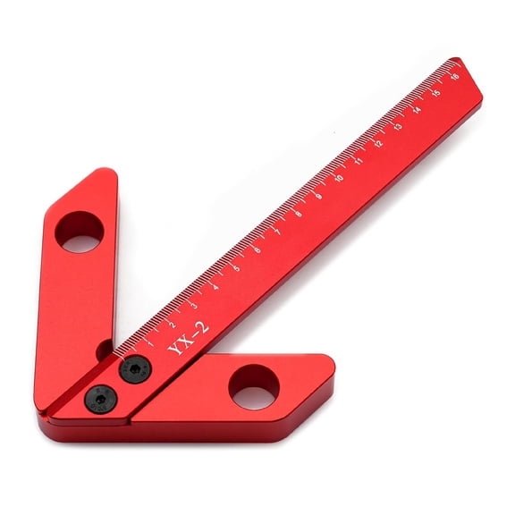 Center Measuring Tool, Center Finder, Line Gauge Center Finder, 45/90 Degree Right Angle Line Gauge Carpenter Ruler, Aluminum Alloy Woodworking Center Scribe Square Center Scribe 160mm, Large Size