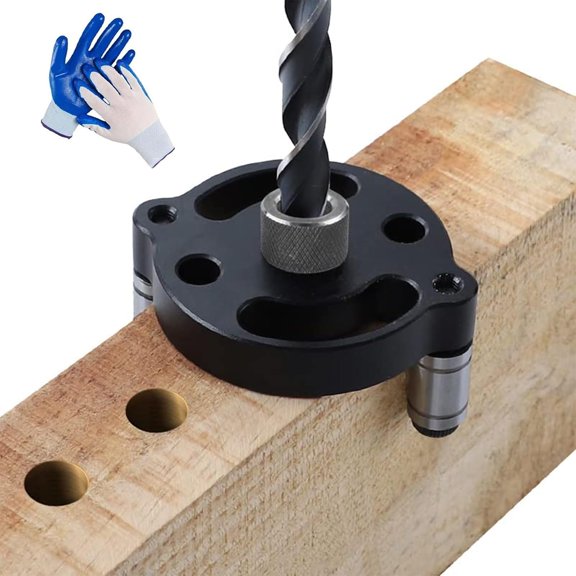 Center Spinner Drill Guide,Self Centering Doweling Jig,Center Spinners for Drilling,Center Spinners Wood Tool,Handheld Drill Guide for Straight Holes with 6/8/10mm Drill Bushings(Black)