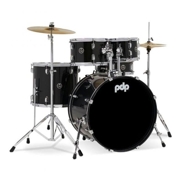 Center Stage Complete Drum Set with Cymbals Throne, Iridescent Black Sparkle - 5 Piece
