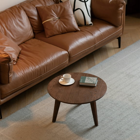 Center Table Low Table 100% Solid Oak Wood Top Plate Desk Coffee Table Width 60 X Depth60 X Height 35 Cm Study Desk Work From Home Easy To Assemble Walnut Color Wood Desk