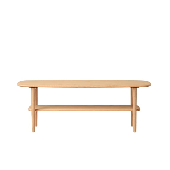 Center Table Low Table 100% Solid Wood Top Plate Desk Coffee Table Width 120 X Depth 40 X Height 42 Cm Study Desk Work from Home Easy To Assemble Wood with Storage Shelf, Writing Desk (Oak)