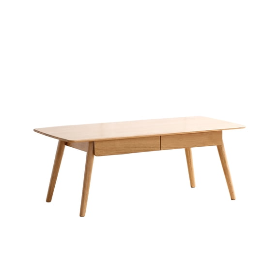 Center Table Low Table 100% Solid Wood Top Plate Desk Coffee Table Width 120 x Depth 56 x Height 45 cm Study Desk Work from Home Easy to Assemble Natural Wood with Storage Shelf Natural Writing Desk