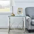 thumbnail image 1 of Center Table Small Square Silver Glass Coffee End Table for Small Spaces End Side Table, 1 of 8