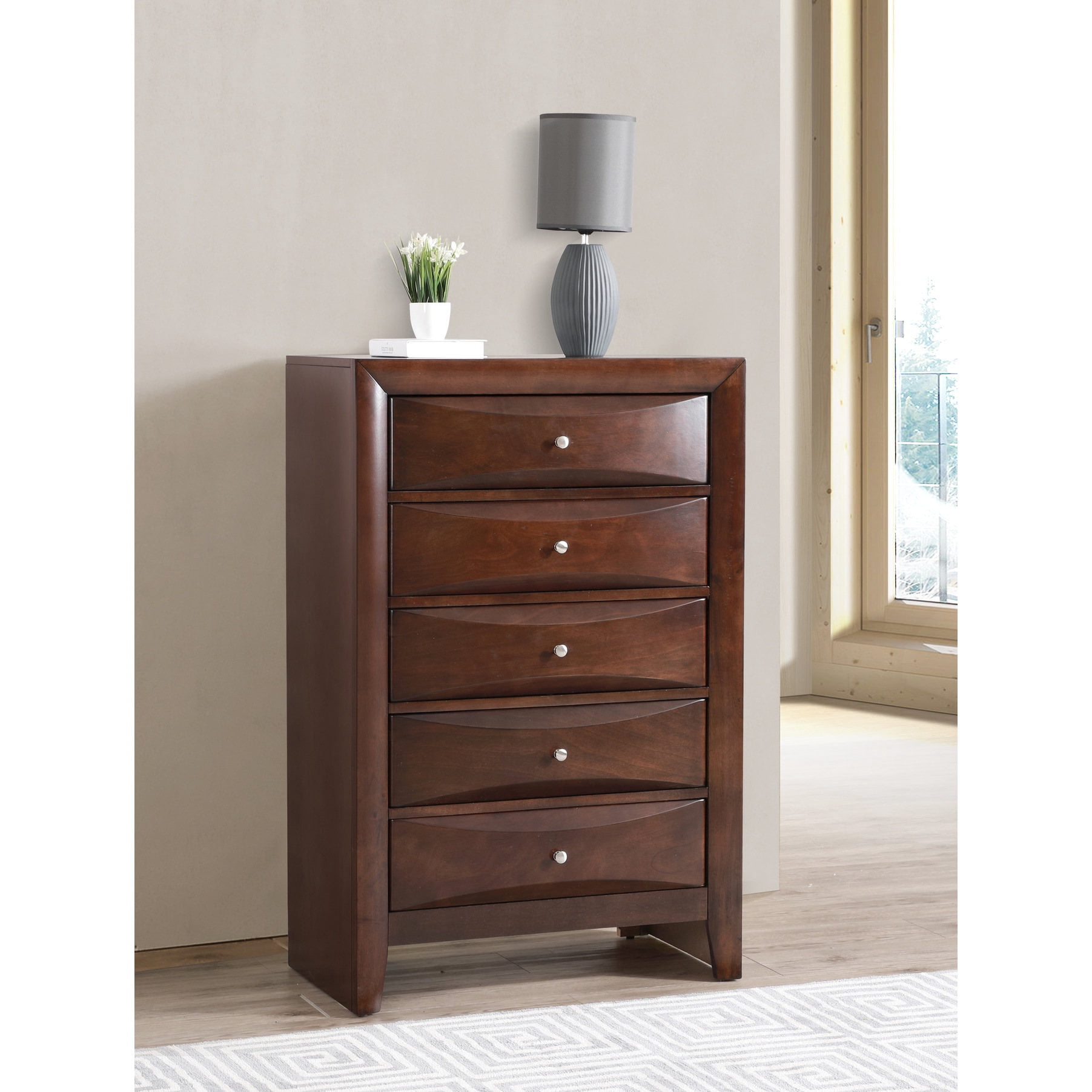 Center-mounted guides for stability - Functional modern chest - Walmart.com