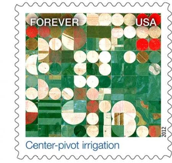 Center-pivot Irrigation Canvas Art - US POSTAL SERVICE (24 x 24)