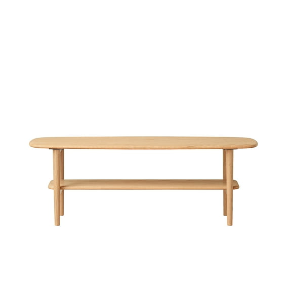 Center table Low Table 100% solid wood Top plate Desk Coffee table Width 120 x Depth 40 x Height 42 cm Study desk Work from home Easy to assemble Natural wood with storage shelf Natural writing desk