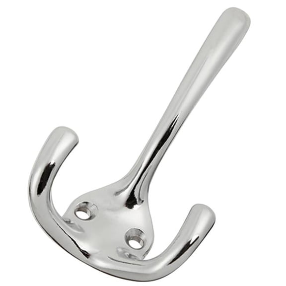 Center to Center Double Utility Hook, Chrome - 0.62 in.